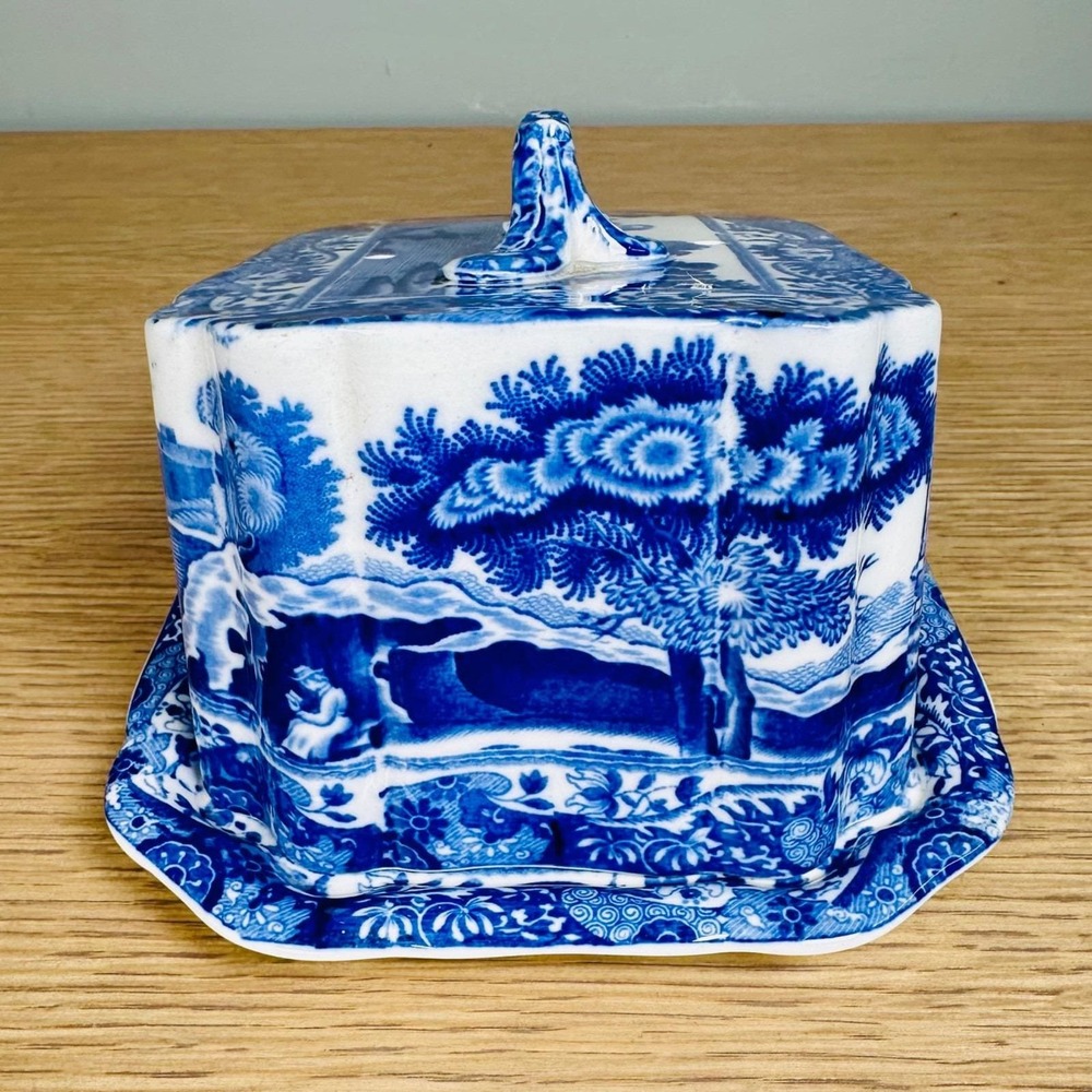 Vintage c1930 Copeland Spode Blue Italian Hygienic Cheese Dish Keeper England - Picture 6 of 16